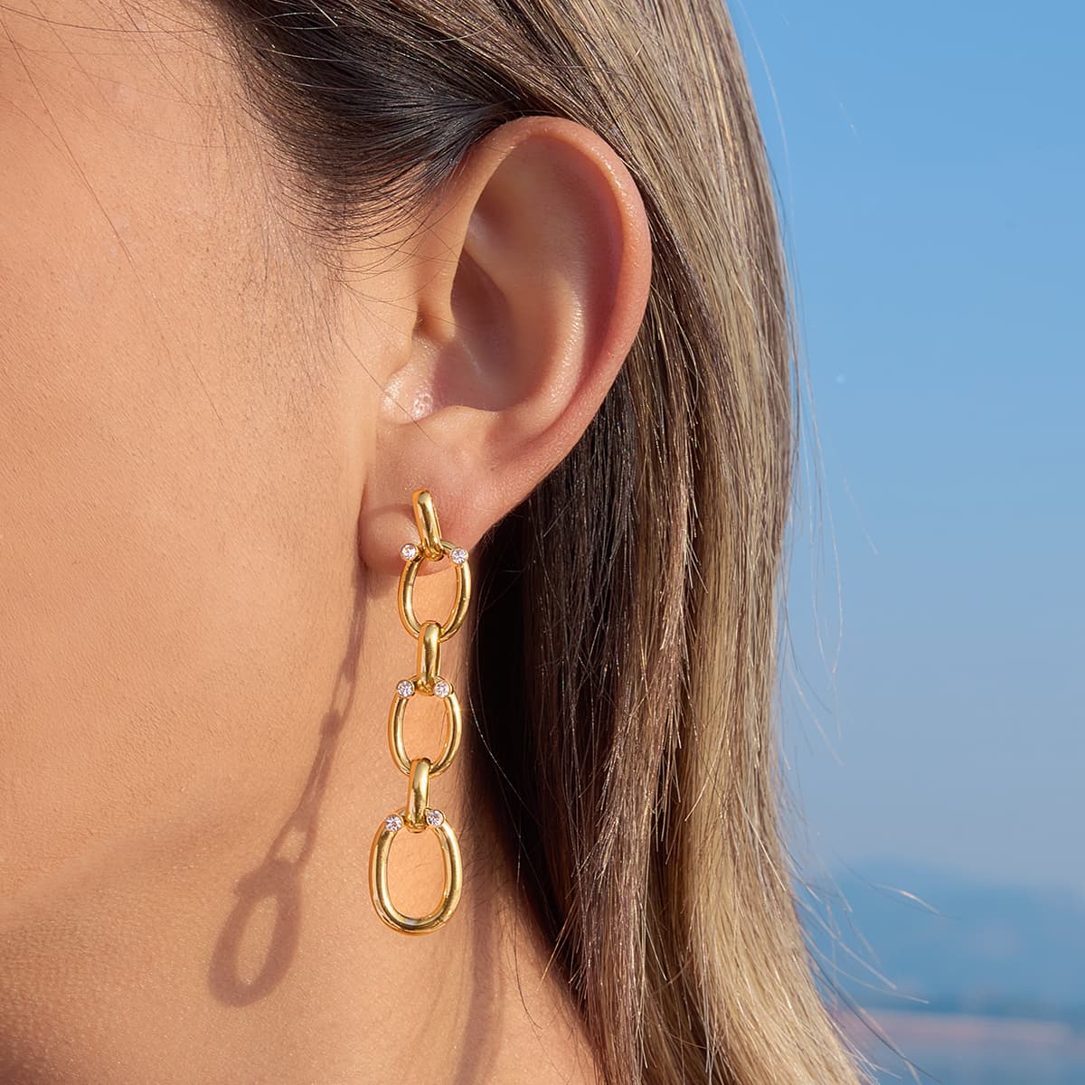 Link Zircon Earrings
