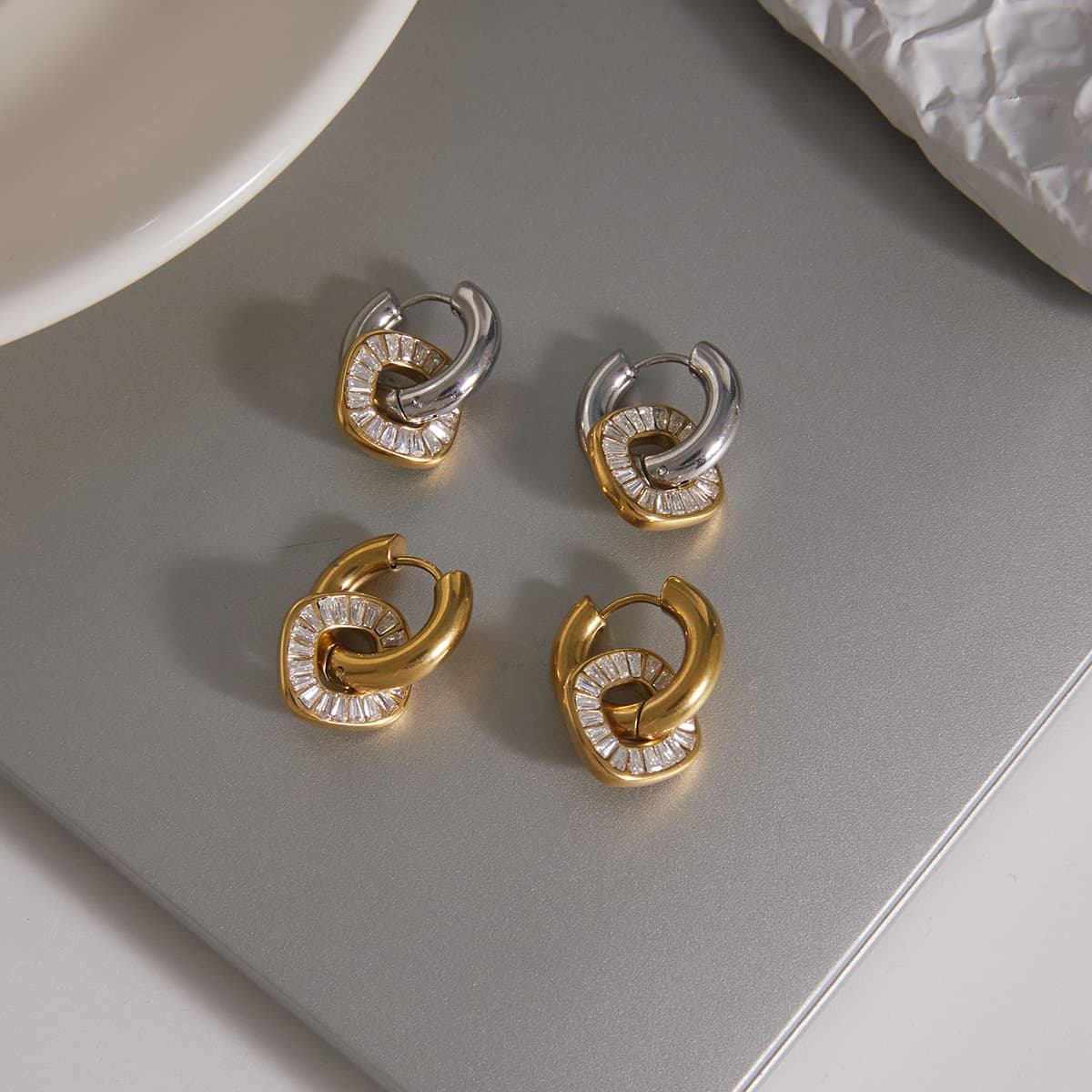 Double Ring Hoop Earrings