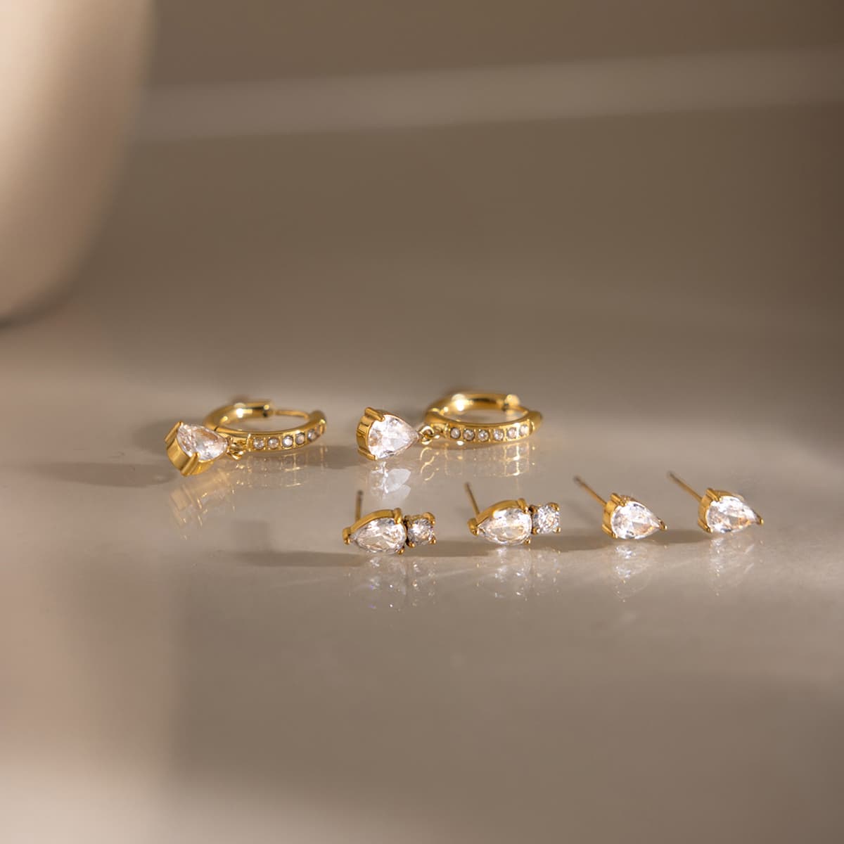 Three Pair Drop Earrings