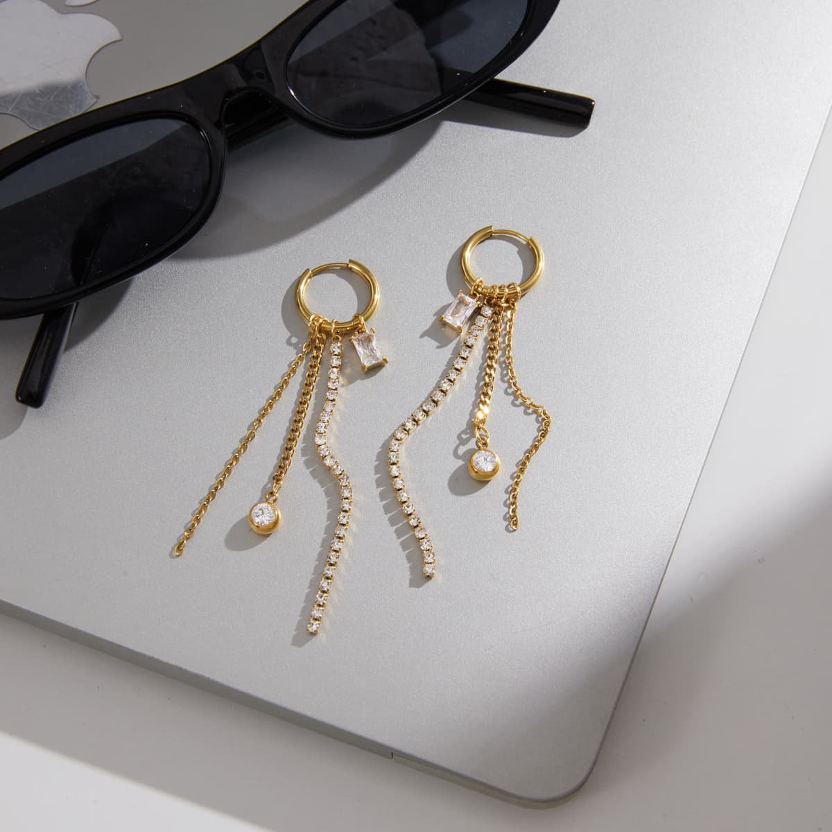 Three Layer Tassel Earrings