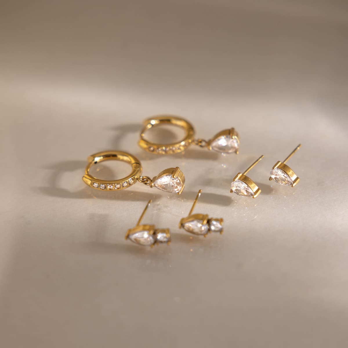 Three Pair Drop Earrings