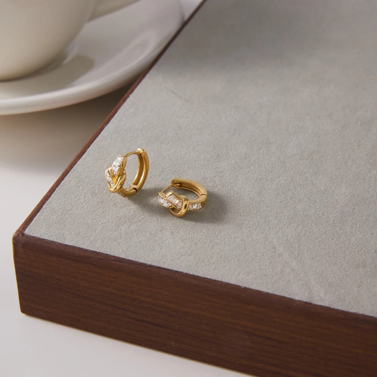 Knot Huggie Earrings