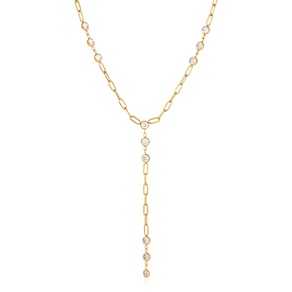 Paperclip Y Chain Necklace