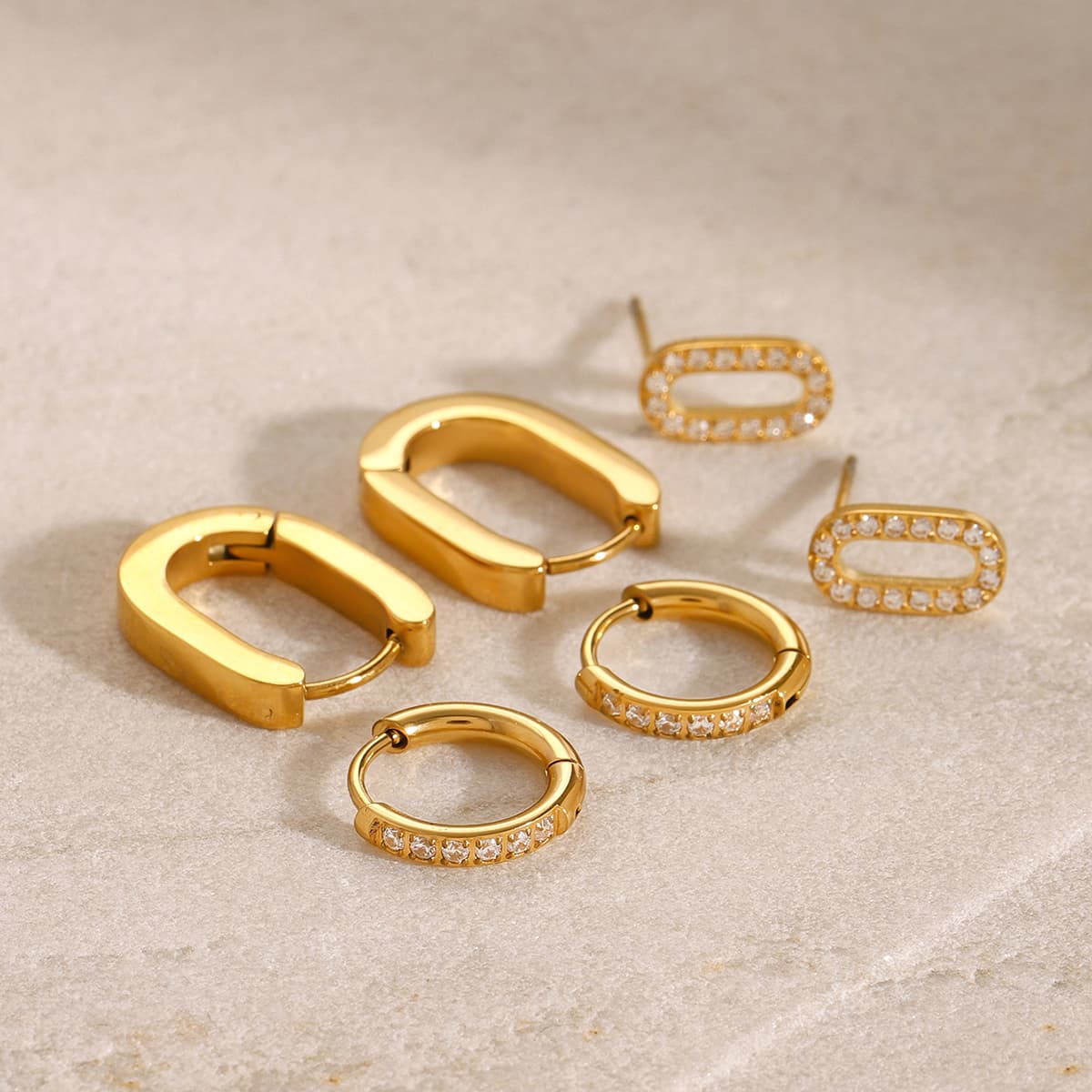 Oval Hoop Earring Set