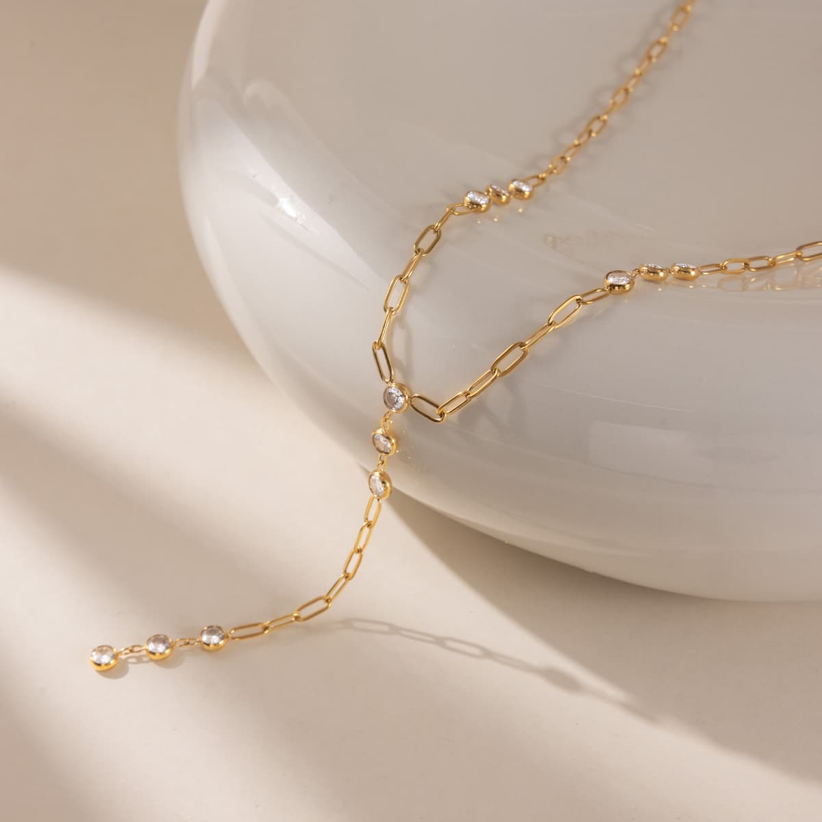 Paperclip Y Chain Necklace