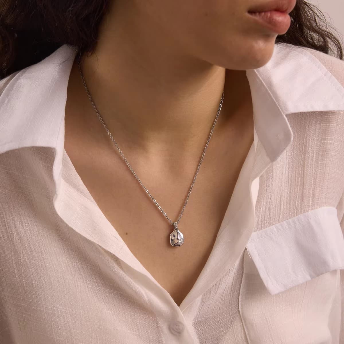 Hexagon Pendant Necklace