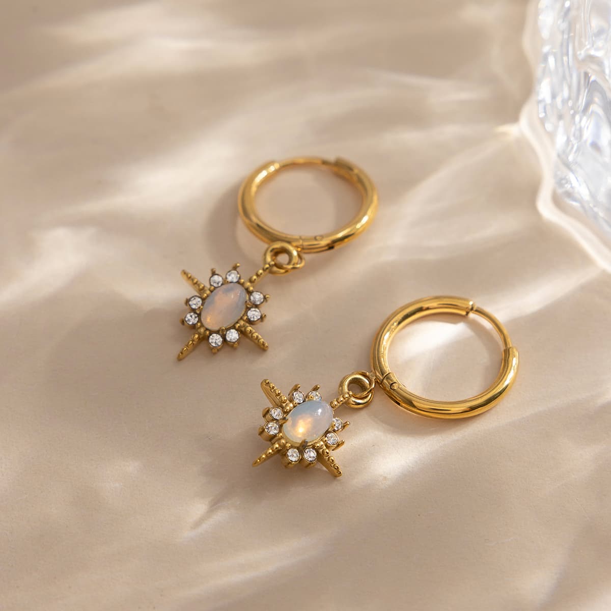 Opal Star Earrings