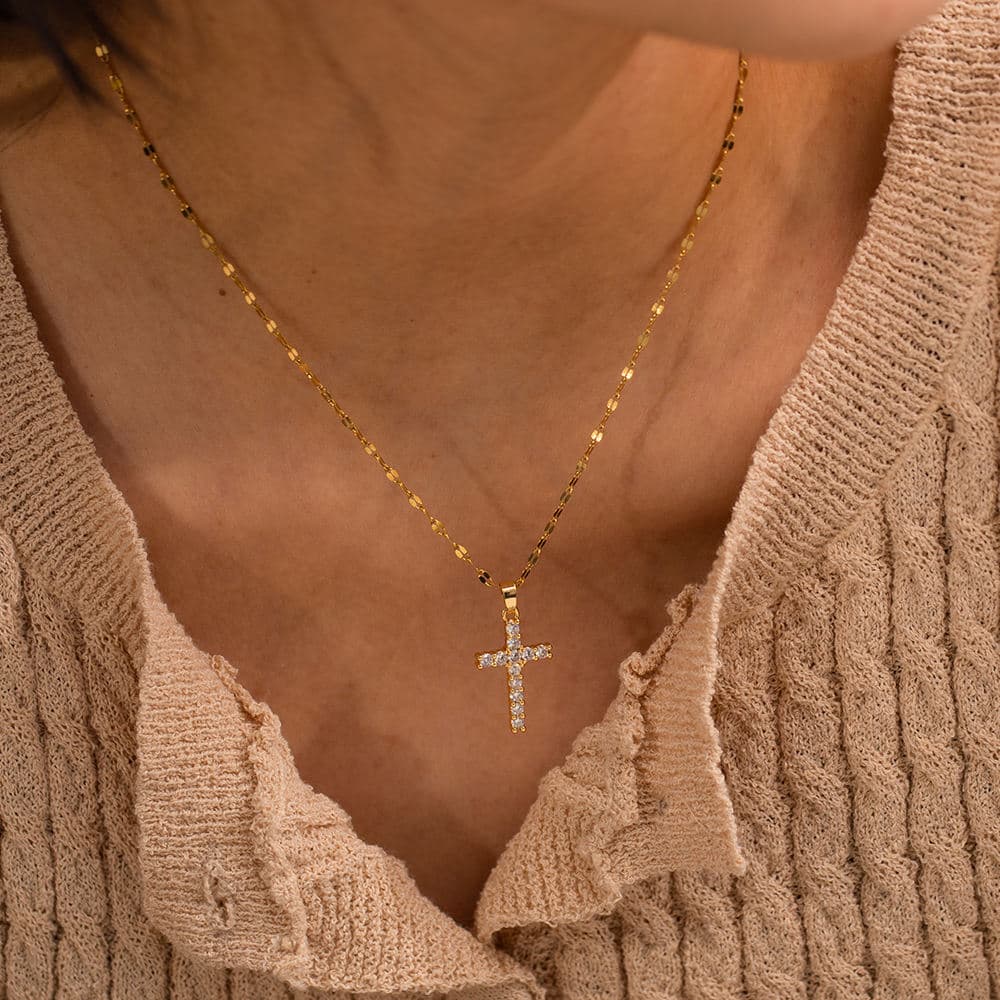 Zircon Cross Necklace