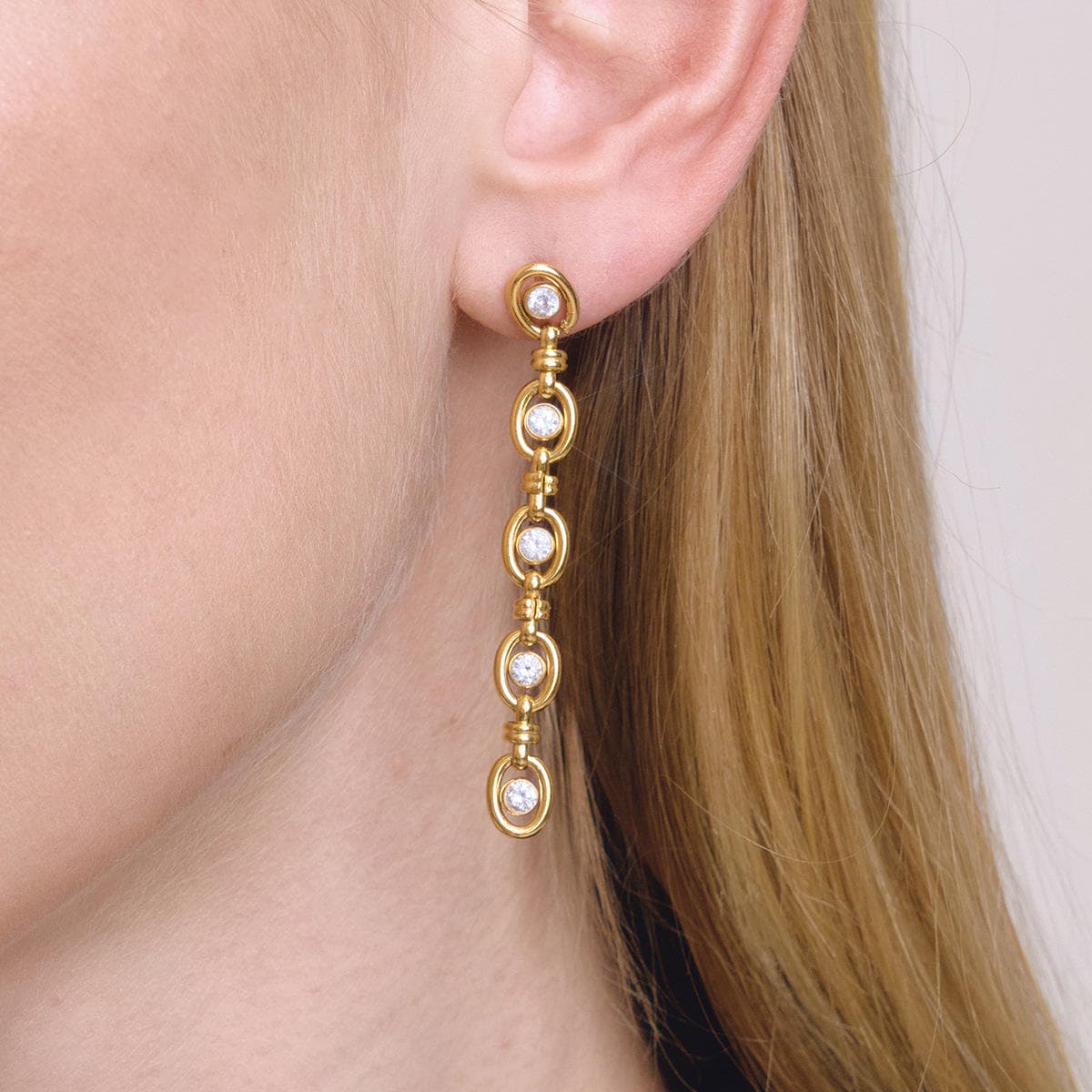 Cubic Zirconia Drop Earrings 