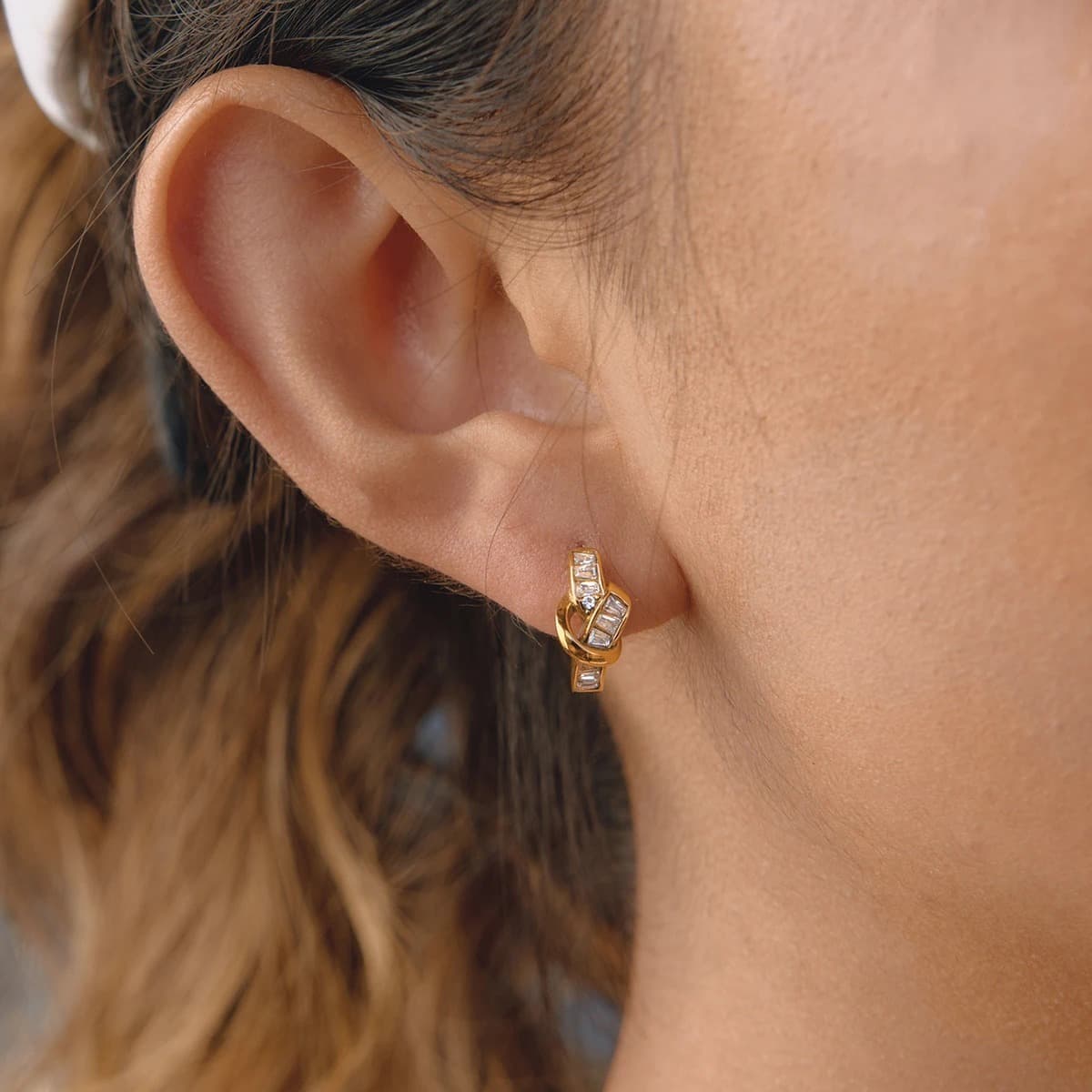Knot Huggie Earrings