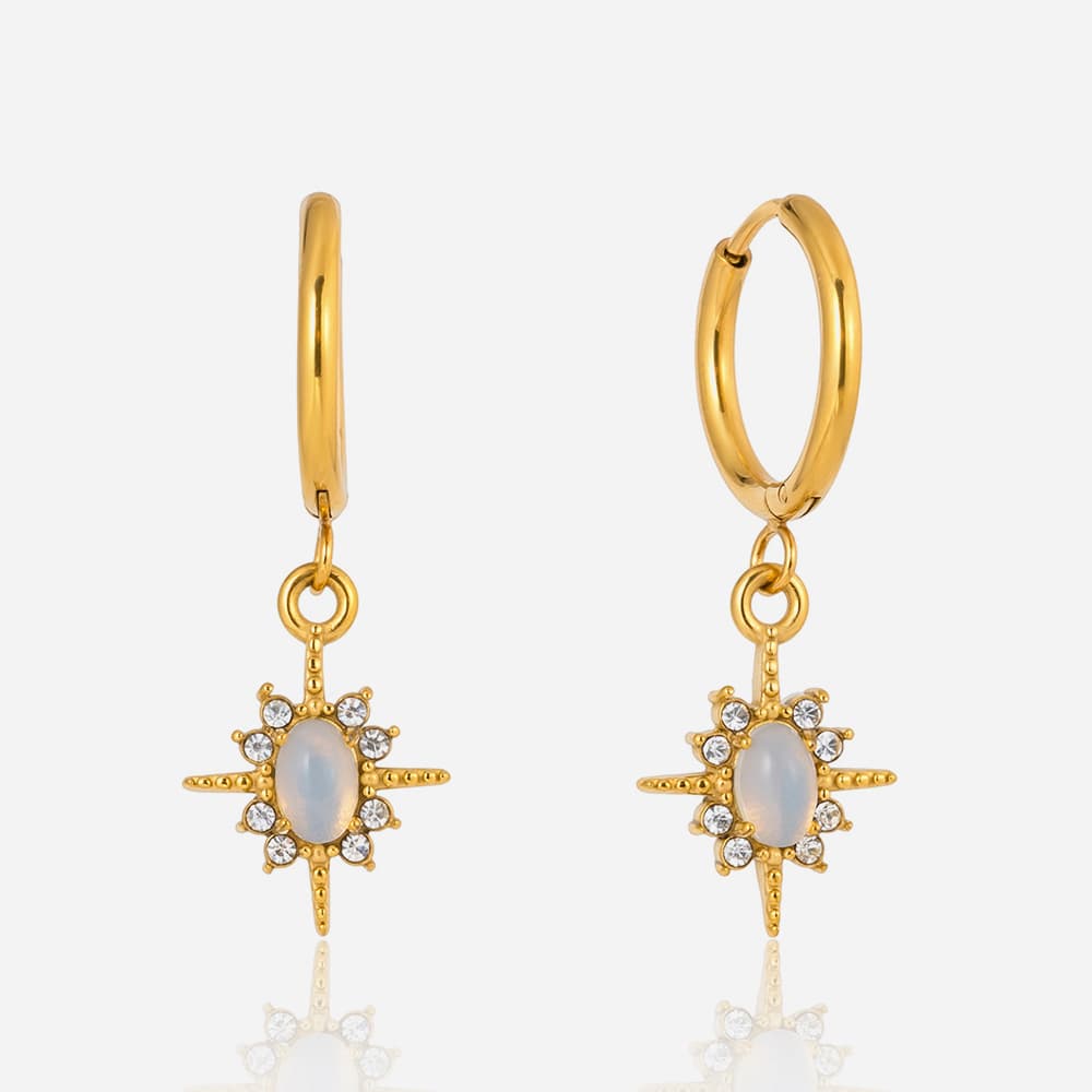Opal Star Earrings