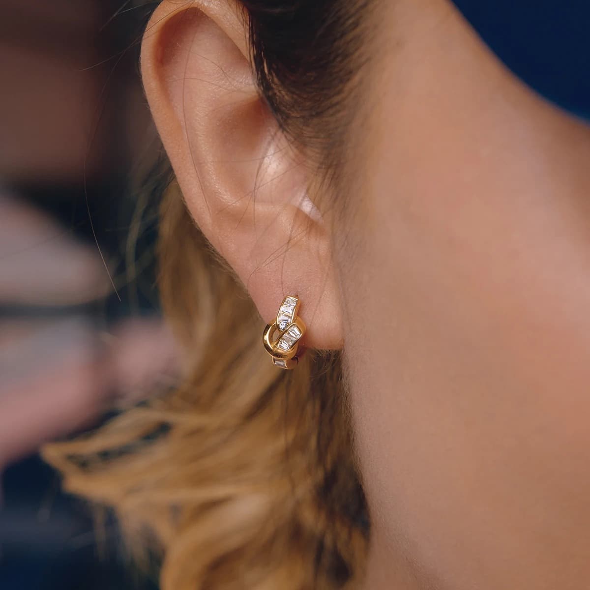 Knot Huggie Earrings