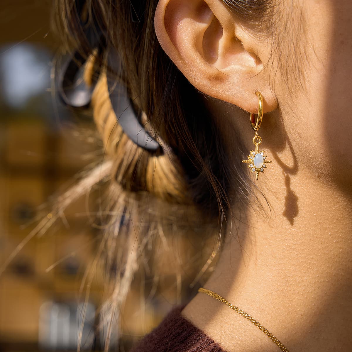Opal Star Earrings