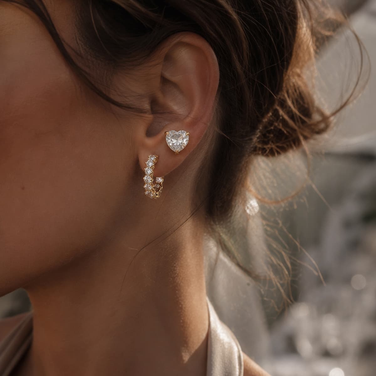 Crystal Huggie Hoops