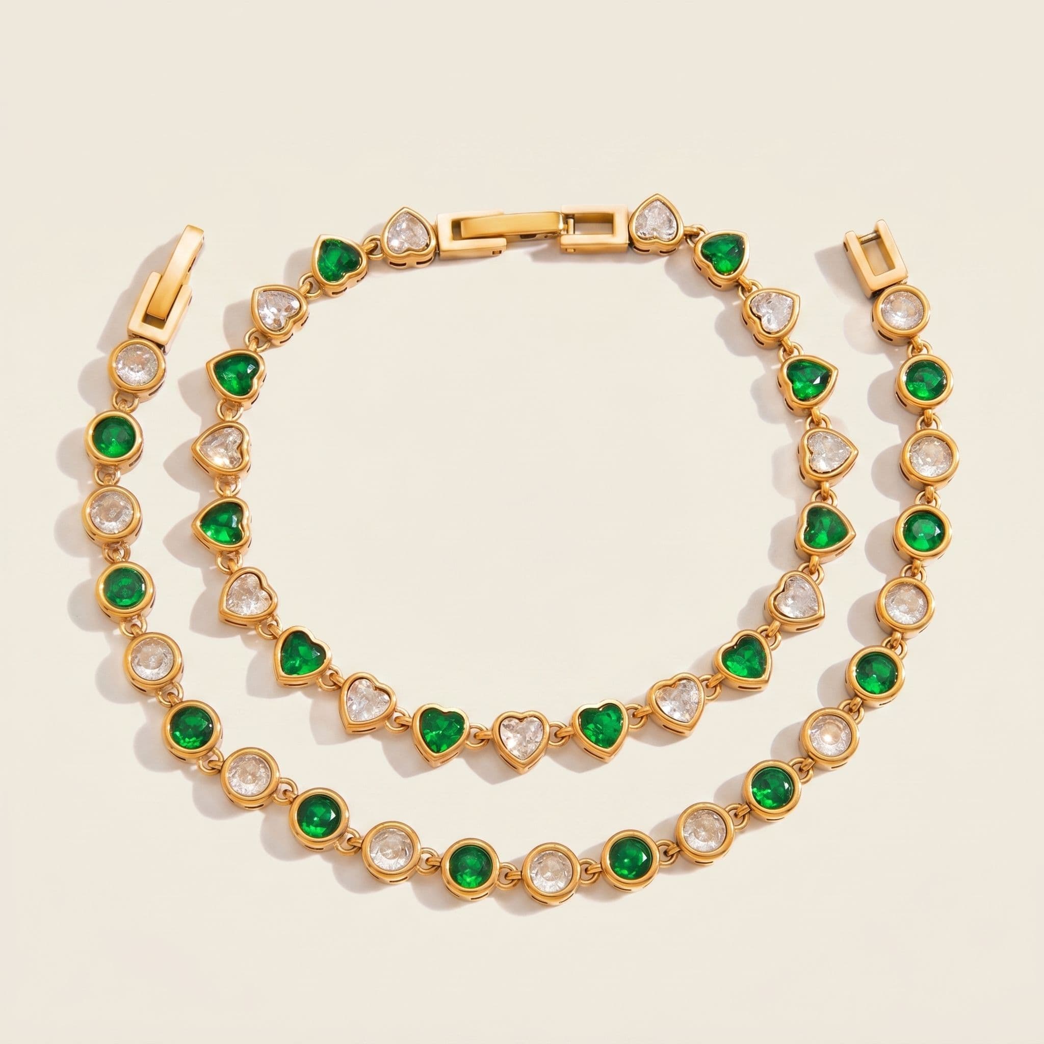 Green Gold Zircon Tennis Bracelet