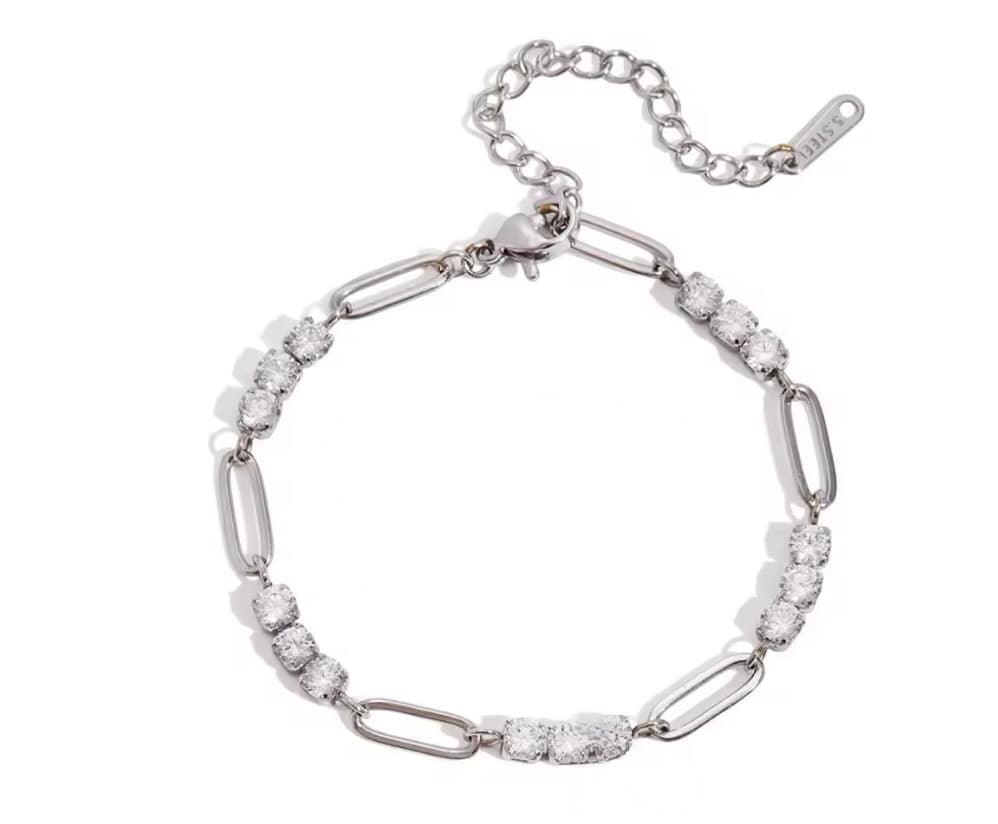 Zircon Paperclip Bracelet