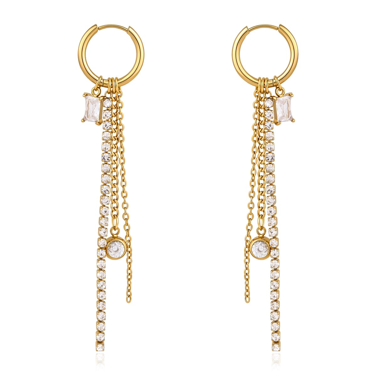 Three Layer Tassel Earrings